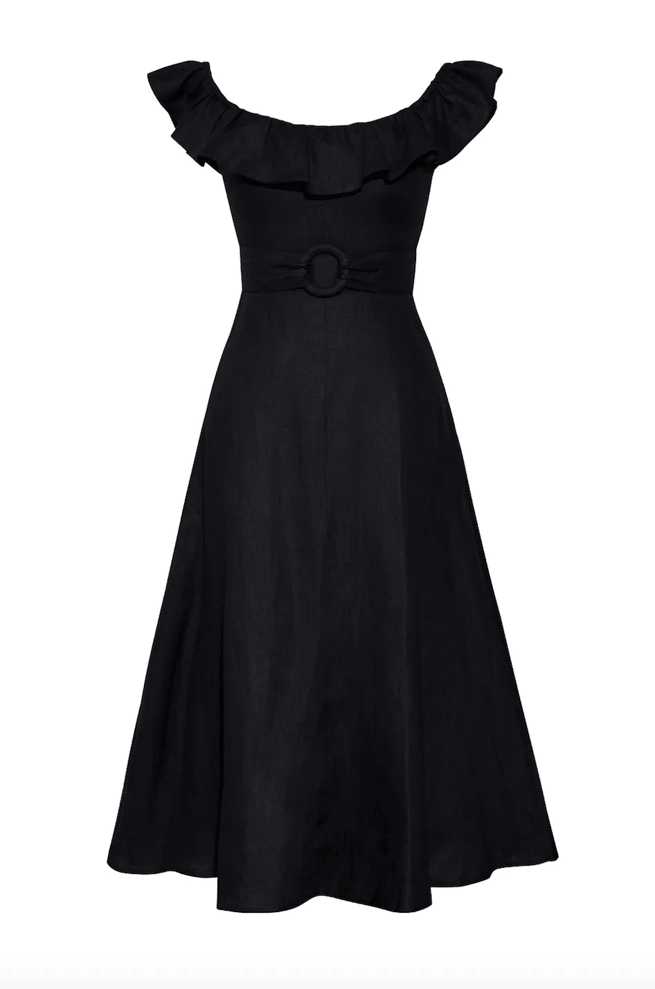 Zoe Linen Maxi Dress in Black